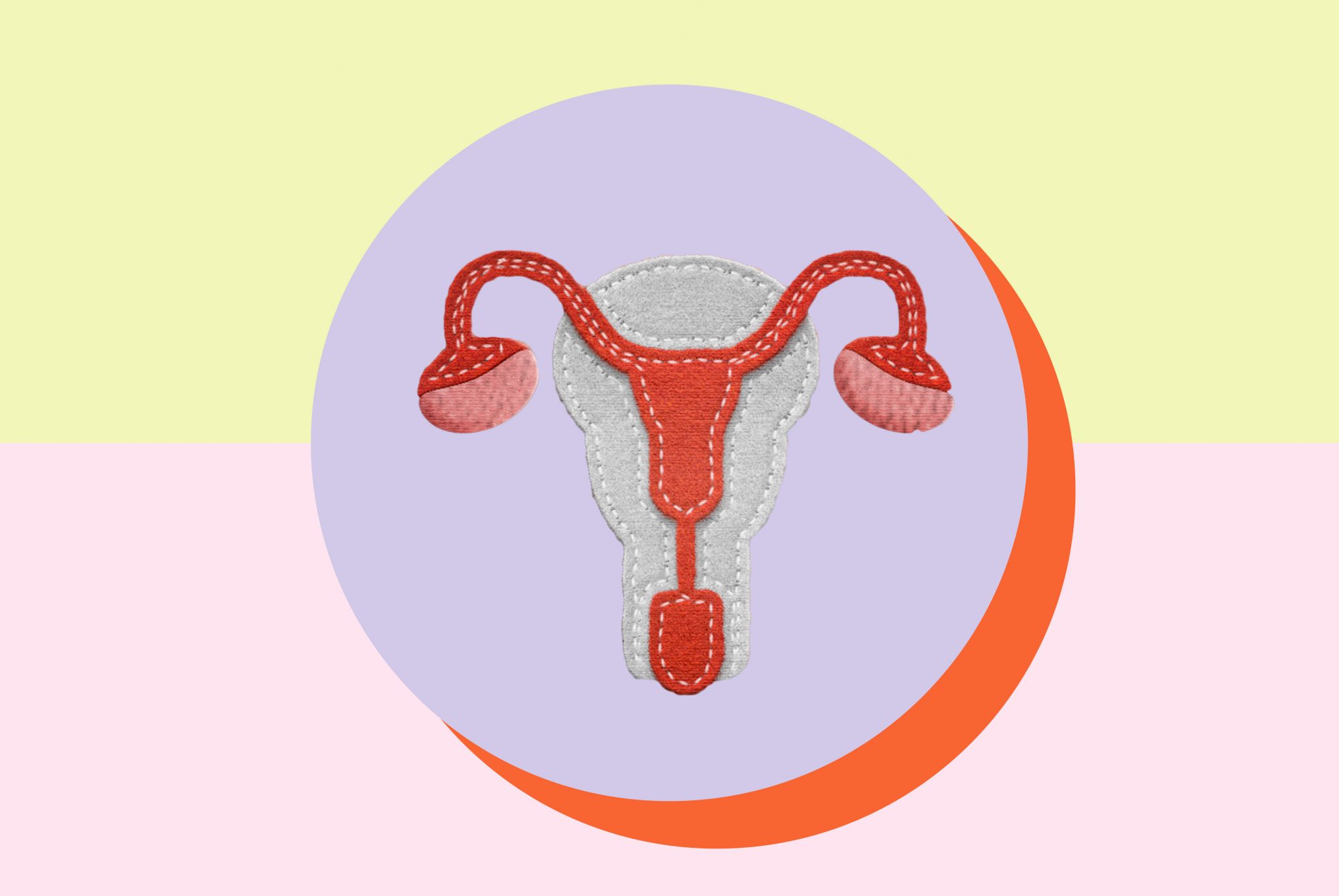 An image of vagina on a colorful background.