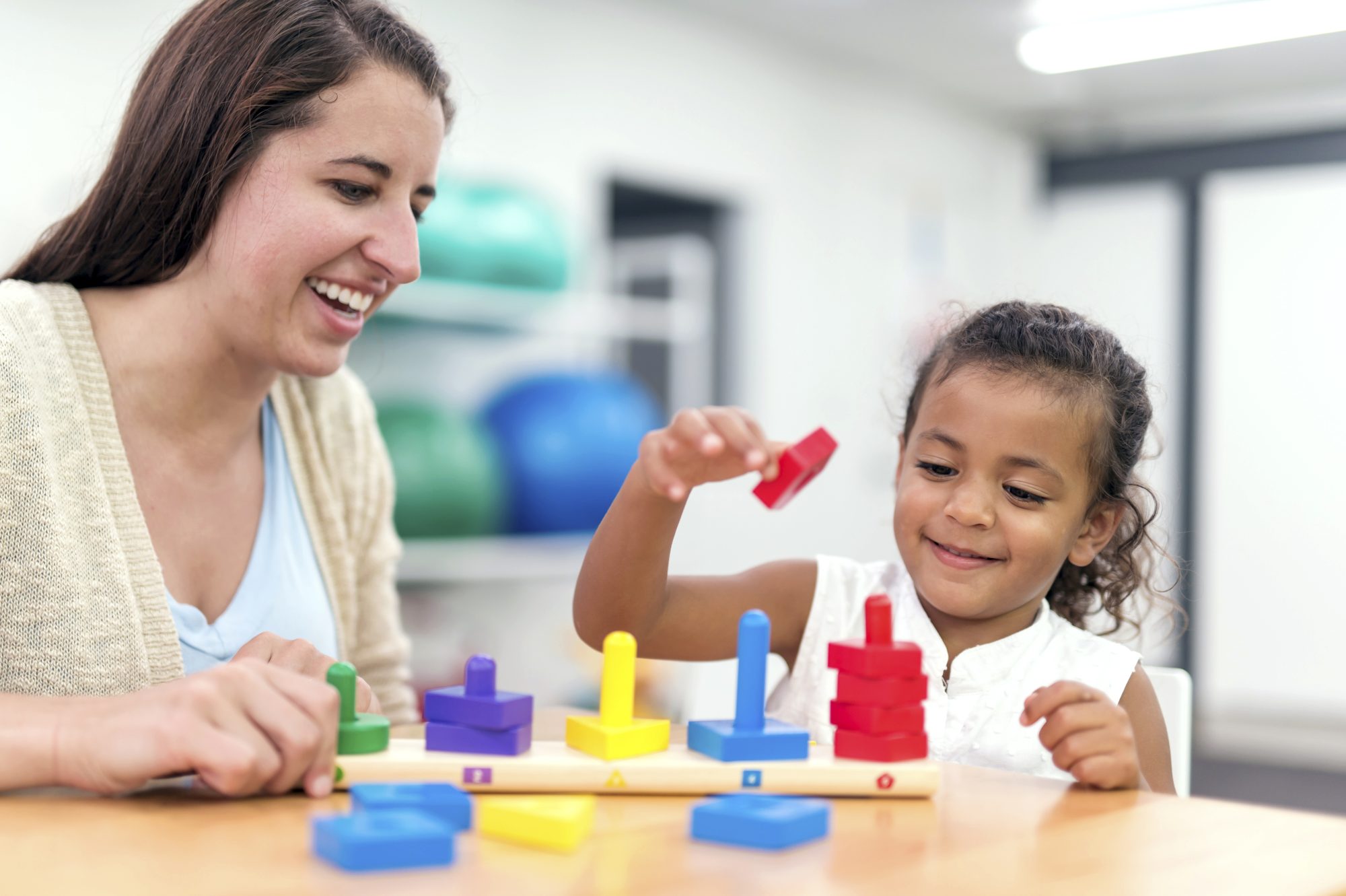 An image of a little girl during a therapy session.