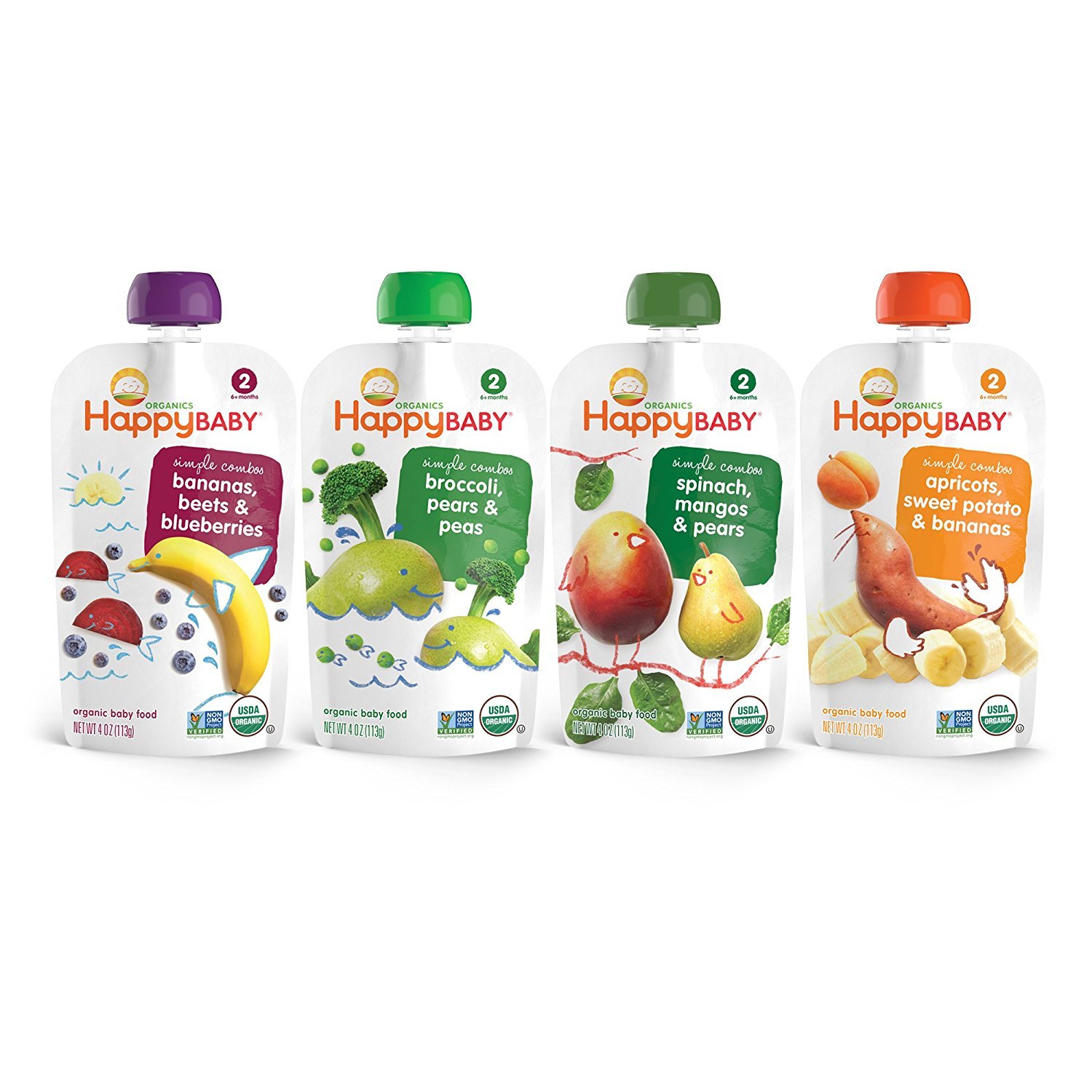 Happy Baby Organic Stage 2 Baby Food Simple Combos