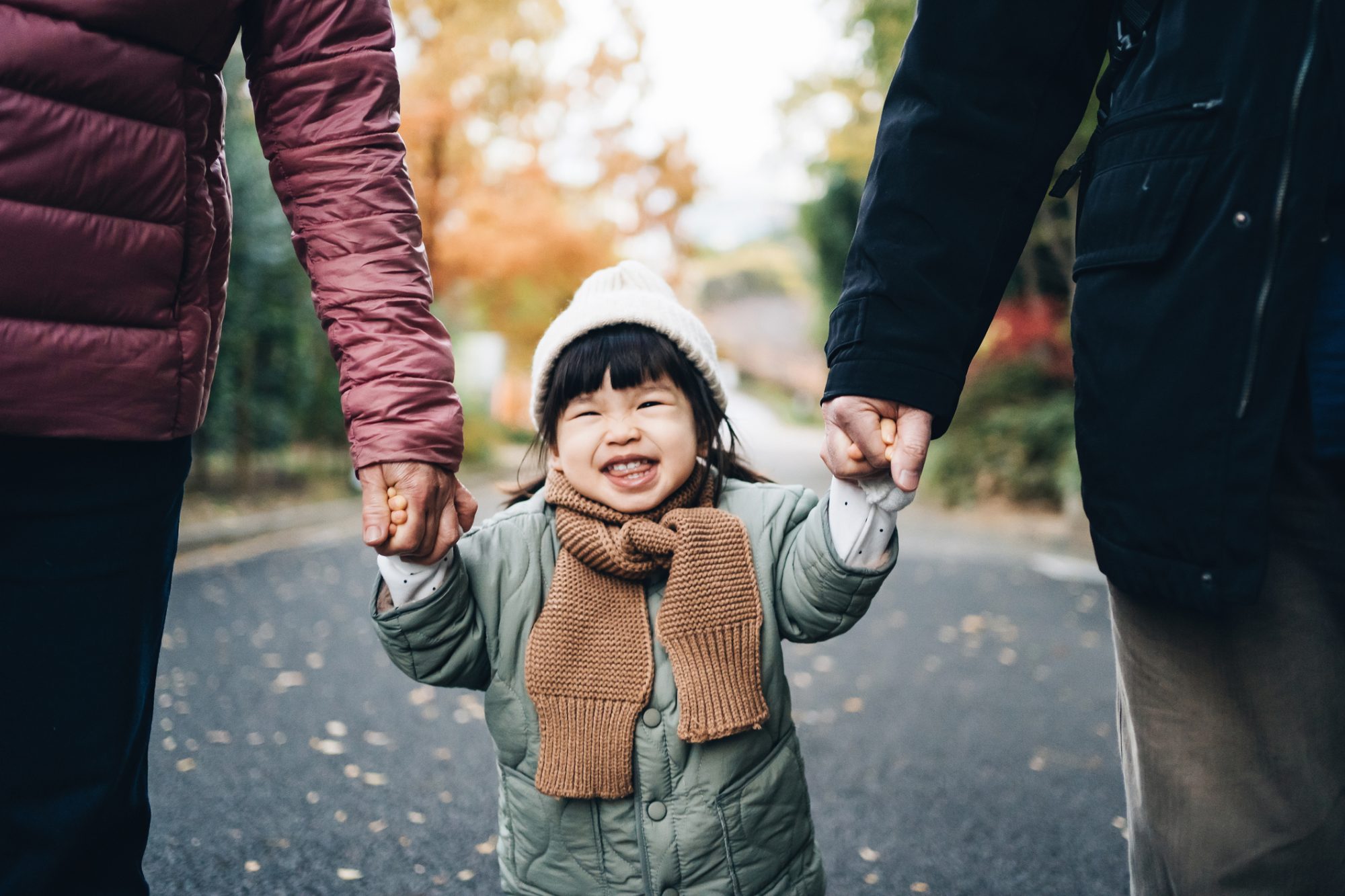 An image of a family during the winter.